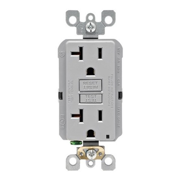 Ezgeneration GFNT2-KGY 20 amp 125 V GFCI Receptacle Grey EZ159427 - main